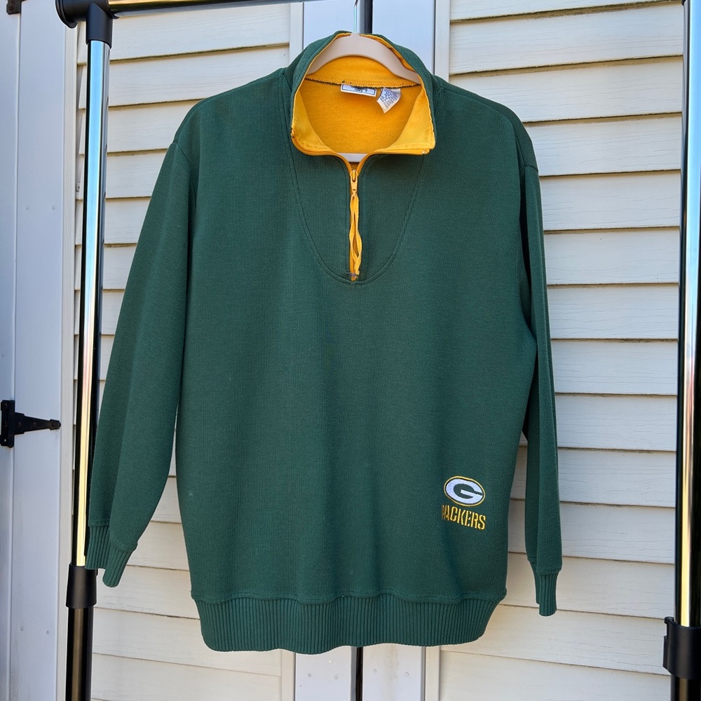Vintage 90s Green Bay Packers Game Day By Moretz 1/4 Zip Sweater